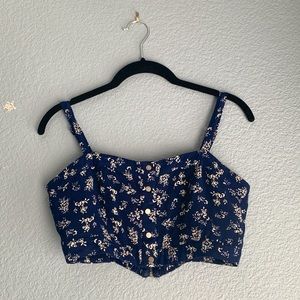 Forever 21 Floral Bustier Crop Top